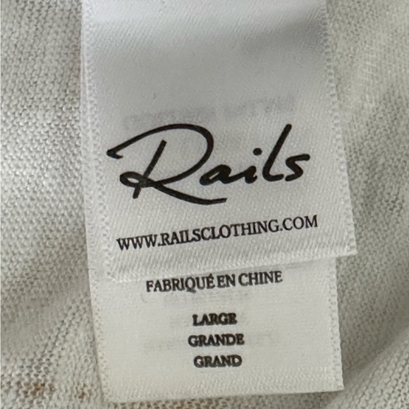 Rails Luna Metallic Palm Tree Linen-Blend Graphic T-Shirt Size Large - Picture 8 of 9